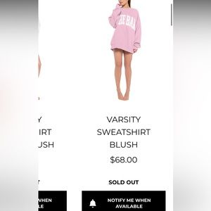 The Bar varsity sweatshirt pink